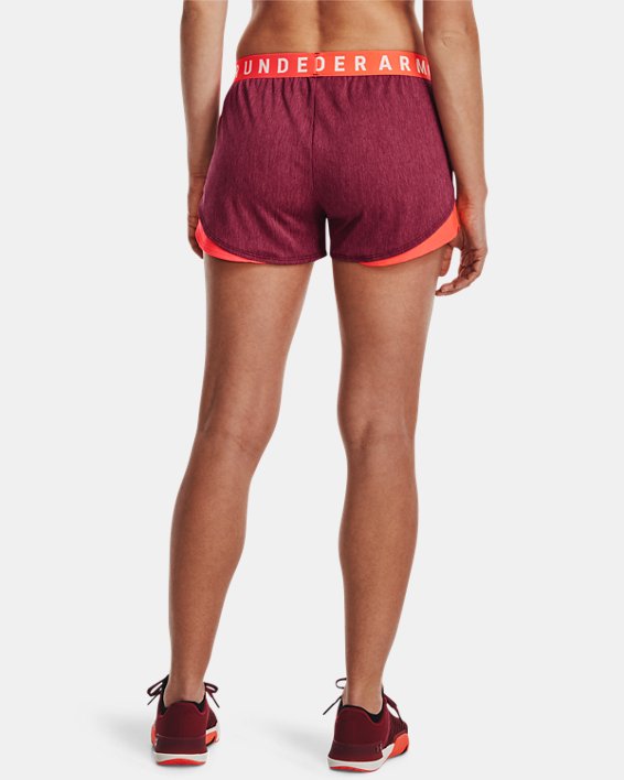 Women's UA Play Up Shorts 3.0 Twist, Maroon, pdpMainDesktop image number 1